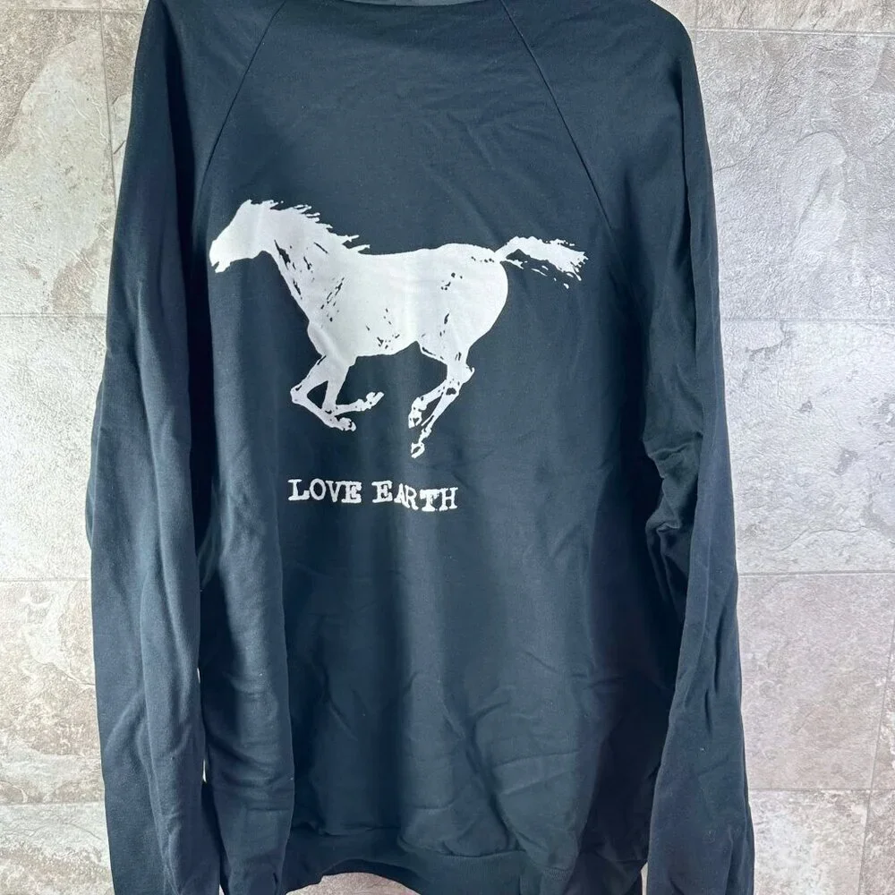 Neil Young Crazy Horse Zip Up Hoodie Love Earth Tour 2024 Official Merch
